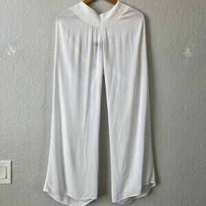 A Pea in the Pod White Smocked Maternity Wide Leg Pants XS